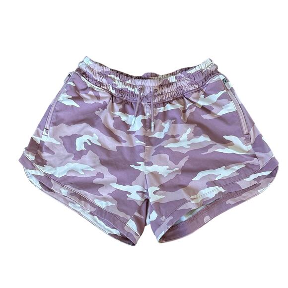 Athleta Girls Shorts XL 14 Pink Camo Athletic Athleisure Elastic Waist 3.5" - Picture 1 of 9